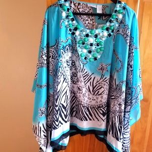 Soft Surroundings  chiffon beach/ resort wear. One sz..but recommend sz 14